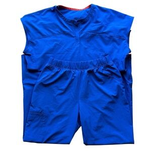 Cherokee Infinity Women's Royal Blue Scrub Set - Top (L) & Pants (M)